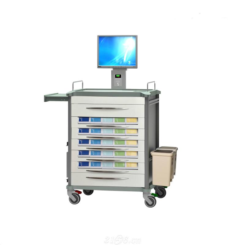 电脑推车医院用电脑信息一体机多层抽屉医生护士查房车多功能仪器